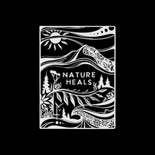 Load image into Gallery viewer, Nature Heals Black Organic Tee – Gender Neutral