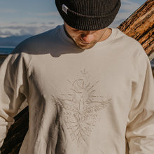 Load image into Gallery viewer, Flight of the Eagle Organic Natural Crewneck Sweatshirt – Gender Neutral